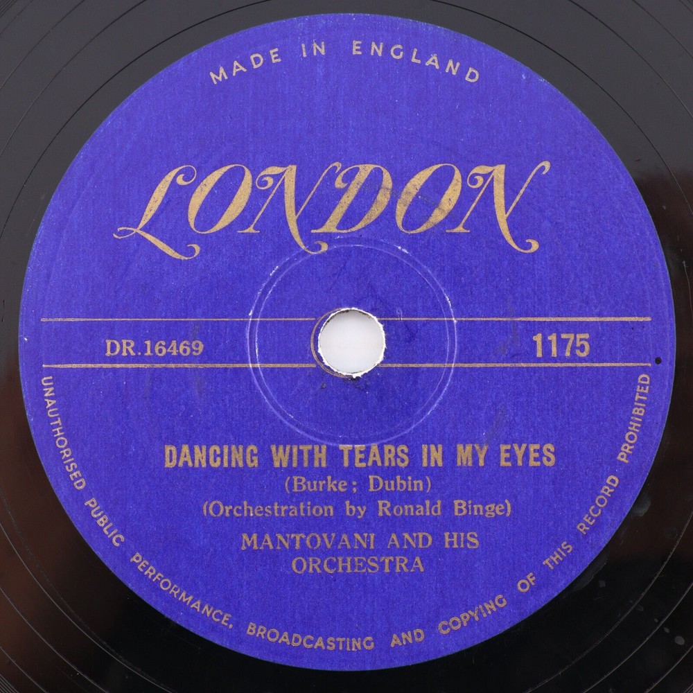 Mantovani & His Orchestra, Dancing with Tears In My Eyes/Dear Love 78 rpm Record
